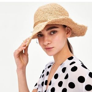 zara raffia hat